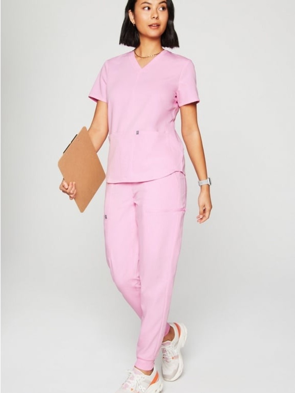 Fabletics Pink Track Jogger Scrub Pants